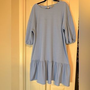 ASOS sky blue peplum detail dress - 18W - knee length and flattering